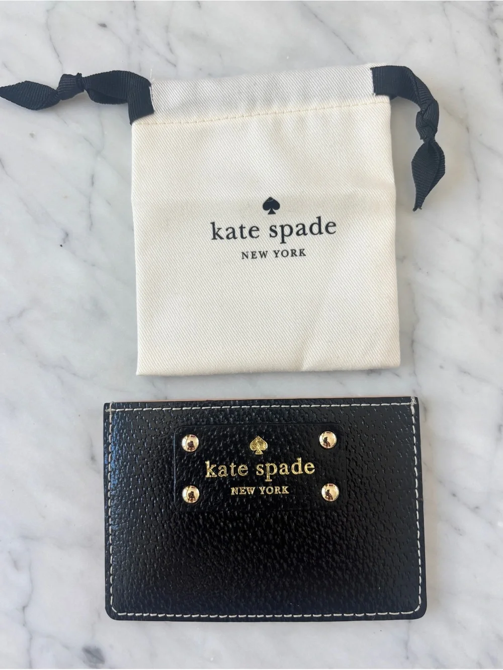NWOT Kate Spade black leather credit card holder